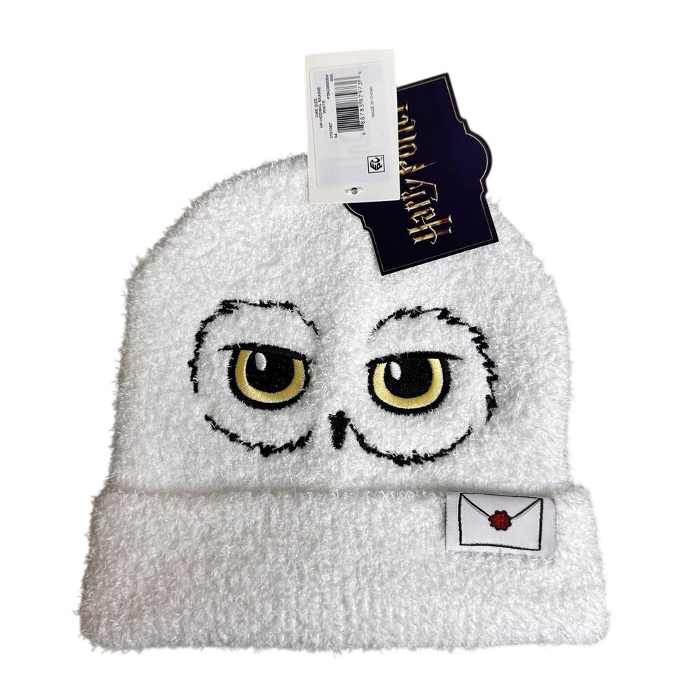 Harry Potter Hedwig Cozy Knit Beanie Unisex Adult White One Size New